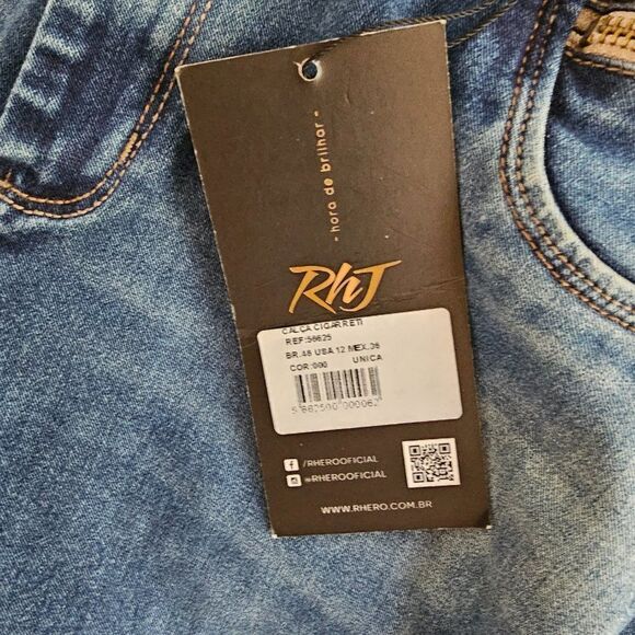 Colombian Brazilian butt insert pad jeans  stretch Denim high waist pant Size 12 - Picture 9 of 15